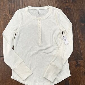GAP Cream Long Sleeve Shirt
